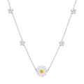925 Sterling Silver Daisy Necklace for Women Fine Jewelry Silver Necklace Girl Wedding Valentine's Day Gift SCN494