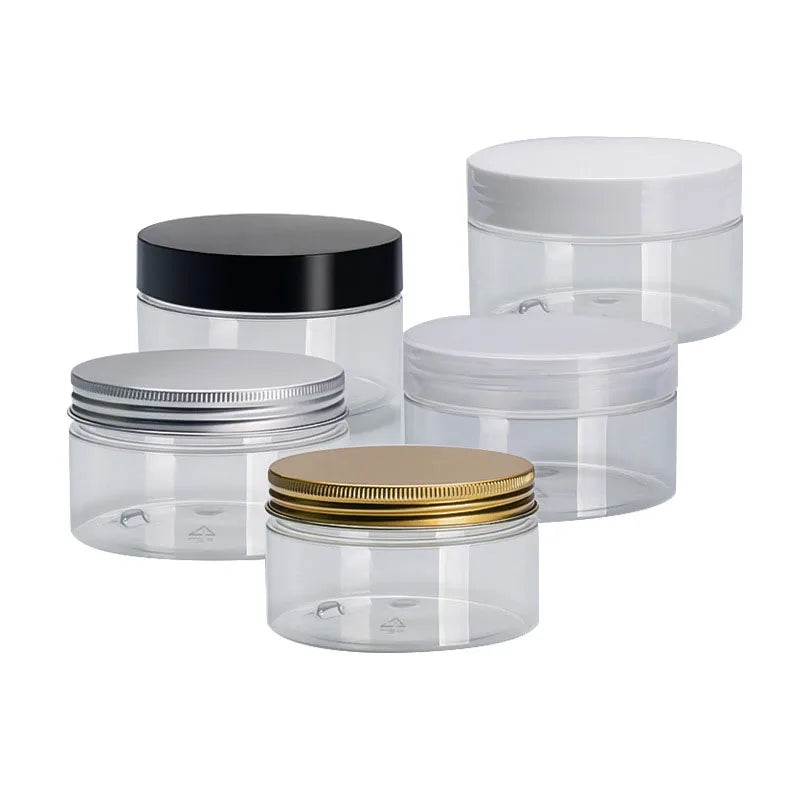 Stock 200g H91mm H52mm Clear Wide Mout Kitchen Spices PET Plastic Face Container Packaging Cream Jar