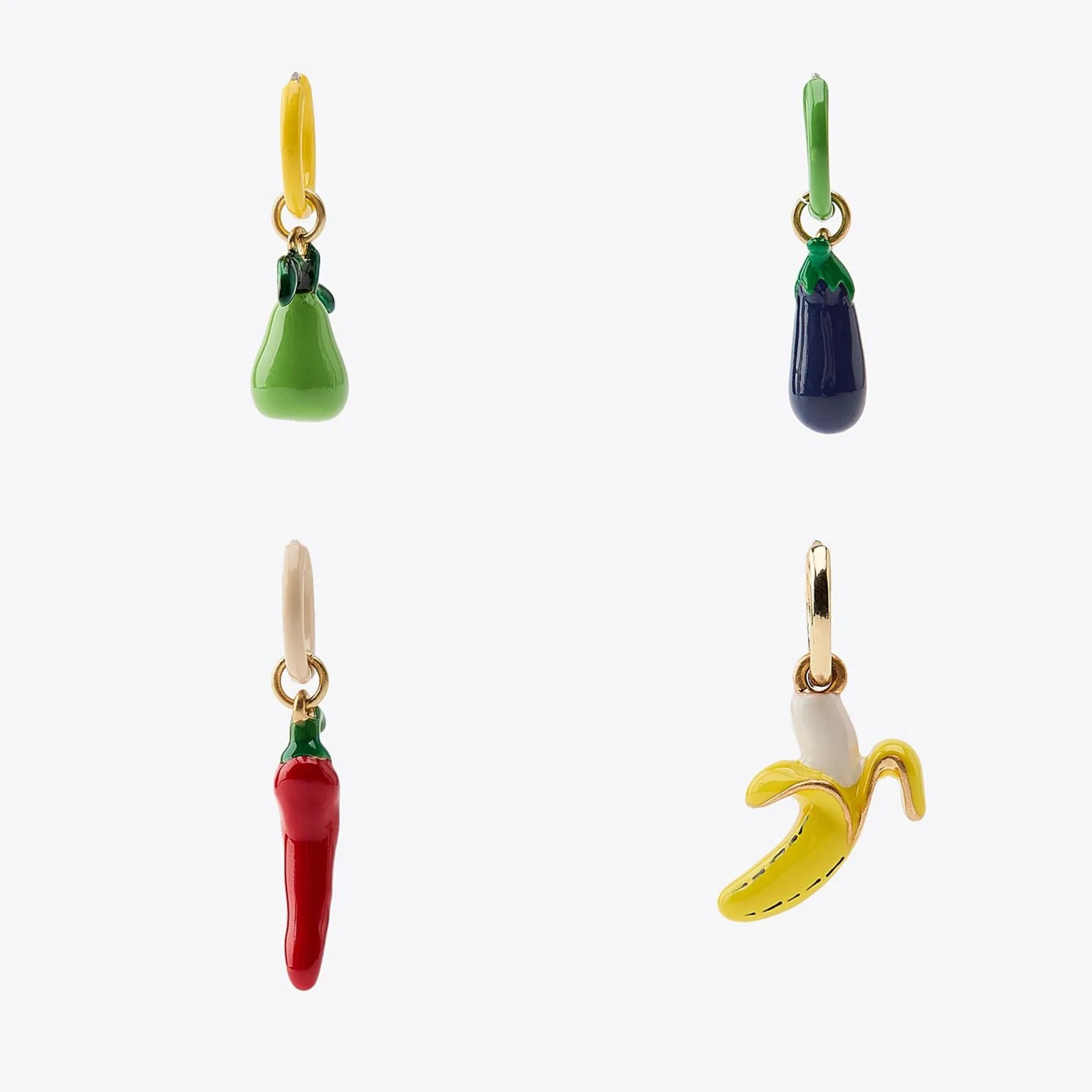 Hot Sale Countryside Style Banana Pepper Eggplant Shape Stainless Steel Jewelry Women's Fashion Earrings Dangle