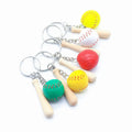 Cheap Simulation Baseball Bat Key Ring Sports Souvenir Promotional Mini Baseball Softball Keychain