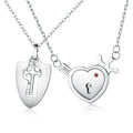 Stainless Steel Personalized Shield Key to My Heart Necklace Jewelry Sets Valentine Gifts Fashion Love Couple Fine Necklaces