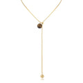Fashion Brass Electroplated 18k Gold Long Sweater Chain Tiger Eye Stone Pendant Adjustable Necklace Jewelry Factory