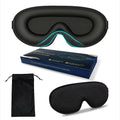 3D Contoured Cup Sleepmask Embroidered Logo 3D Eye Mask Made Crystal Silk Ice Silk Material OEM Sleep Eyemask Ear Features