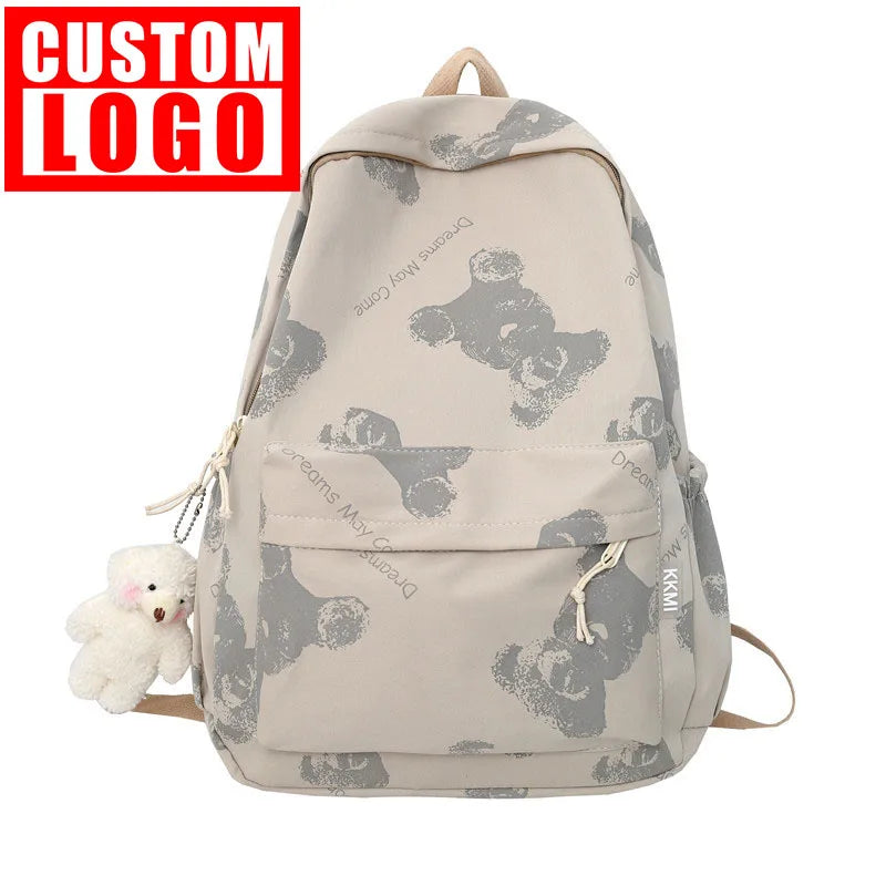 Custom logo Schoolbag Female Student Backpack Day Large Capacity Backpack