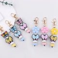 2026 New Style Silicone Bead Key Chains Butterfly Flower Bowtie Design Cute Bag Hanger Purse Keychain UV for Women Gift