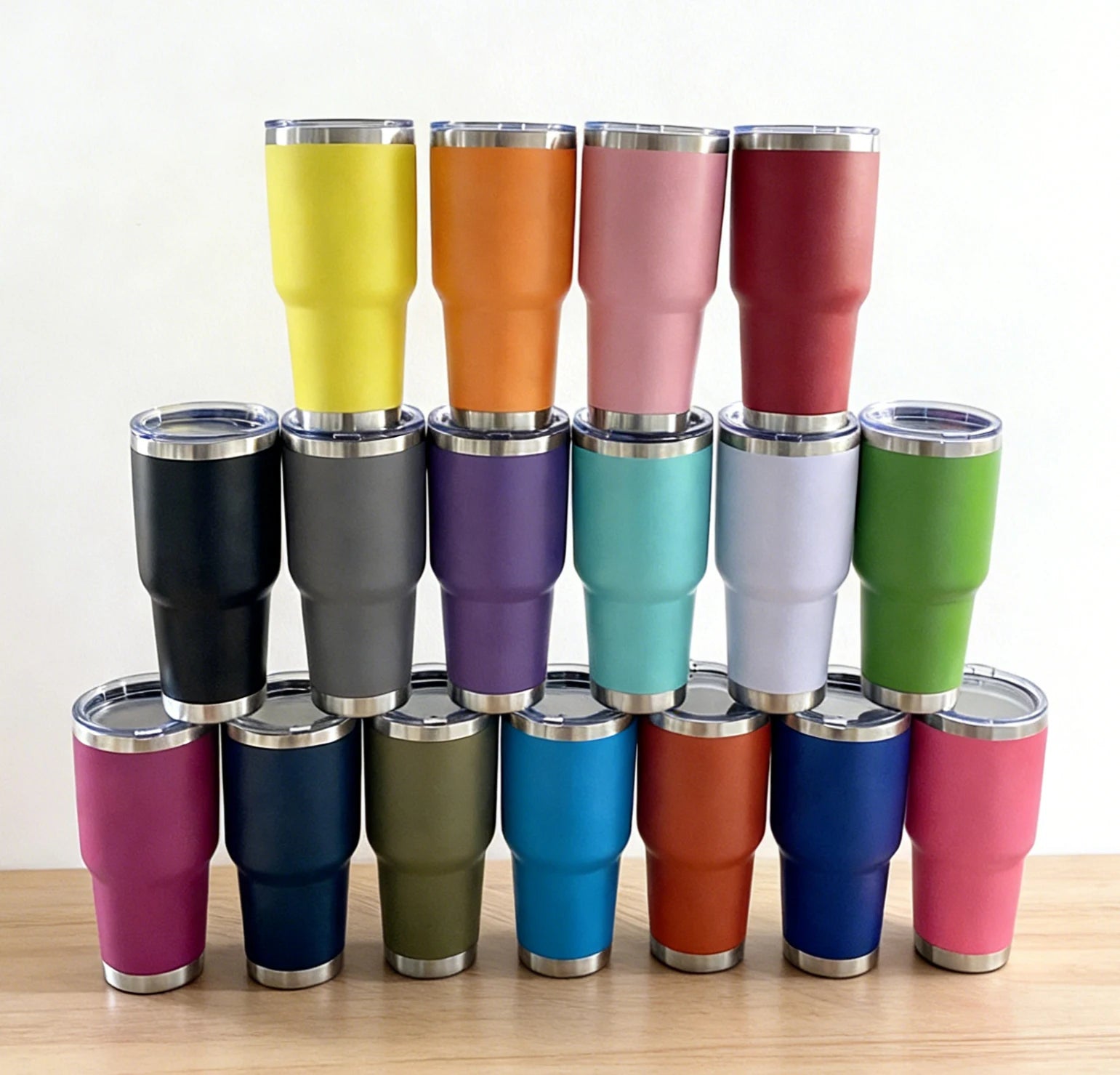 30 Oz Powder Coat Tumbler Customized Double Wall Insulated Stainless Steel Tumbler With Lid Keep Hot and Cold