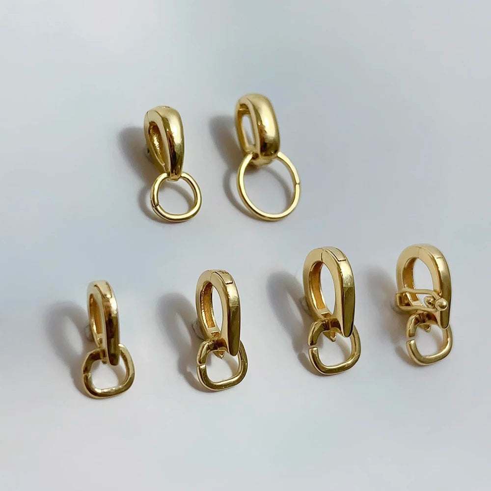 18K Au750 Gold Universal Clasp for DIY Fine Jewelry Pendant Necklace Accessories Connector Lock Findings & Components
