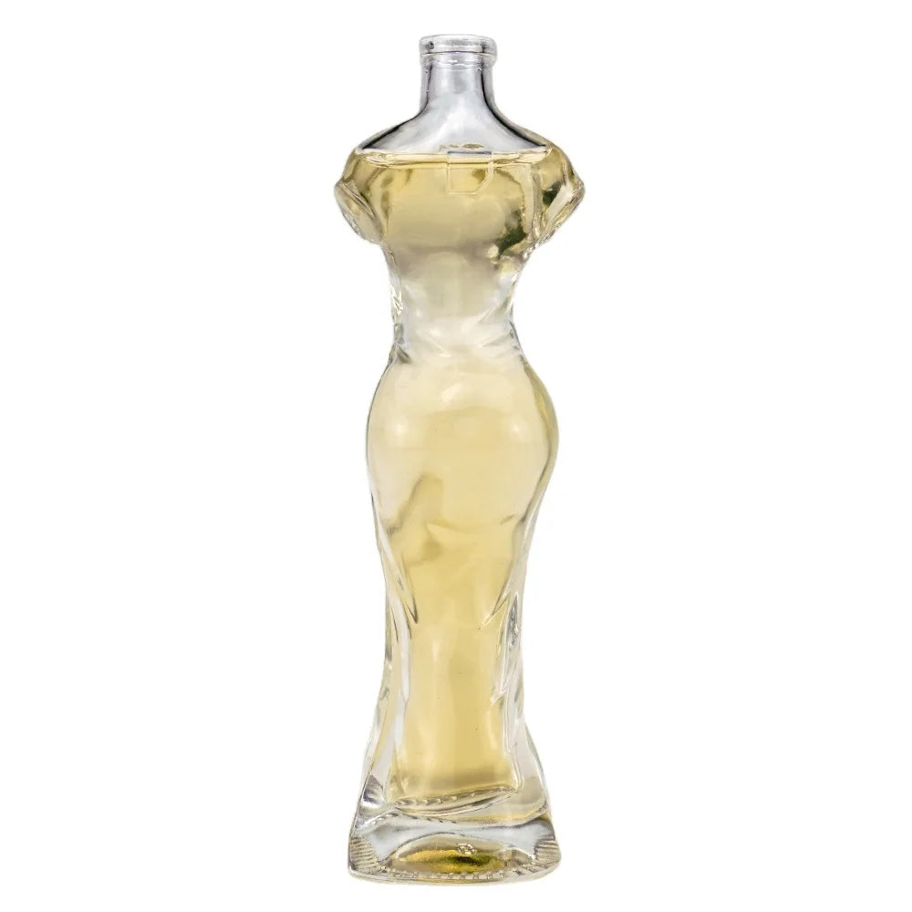 New Design Customized 500ml 330ml Crystal White Glass Cork Wine Tequila Bottle for Beverage Water Juice