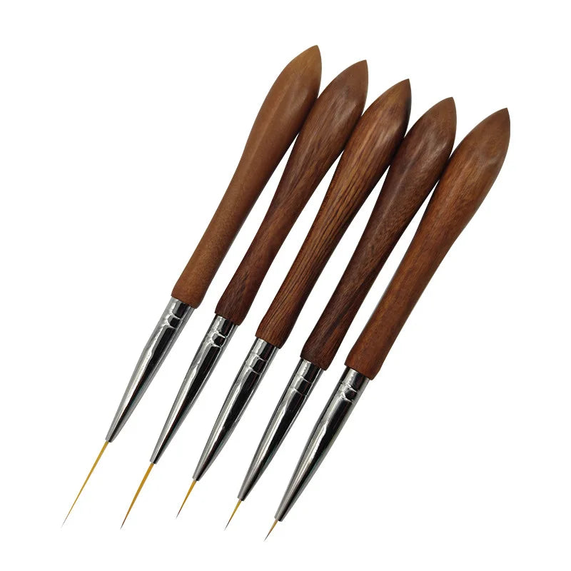 Tamax NAB032 5pcs New Gel Painting UV LED Nails Brush Liner Creative Plastic Handle for Acrylic Polish Gel Design Commercial