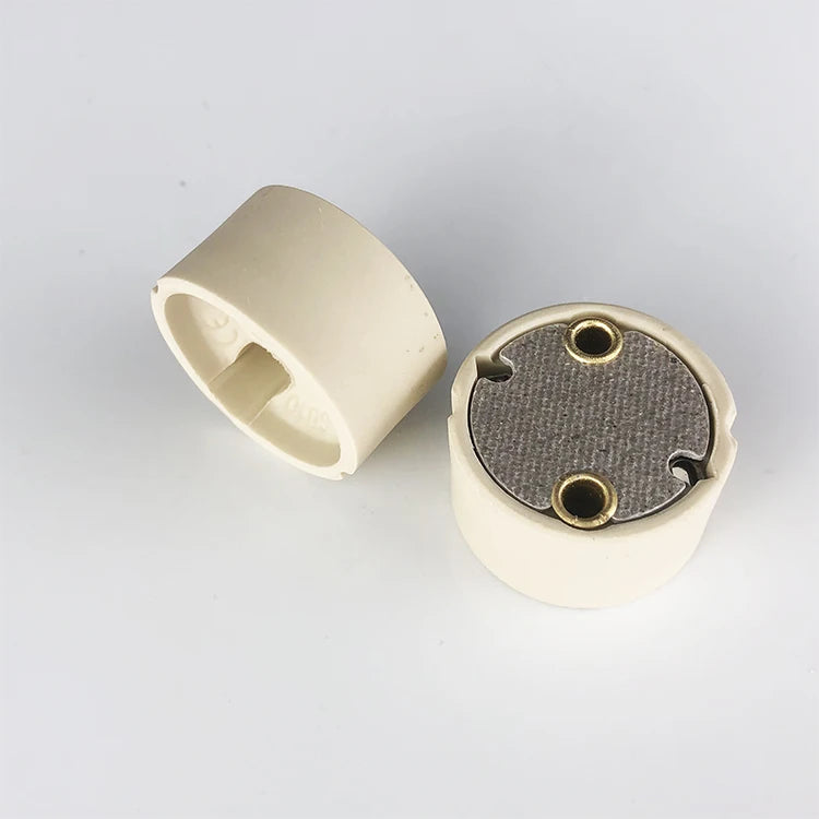 Plug-in Type Beige Ceramic GU10 Lamp Holder Light Bulb Socket CE Certified Customizable Wire 1-Year Warranty Interior Design