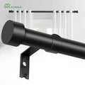 YIJIALE Home Hot Sales Fashions 48-84 Inch 1" Black Window Drapery Contemporary Cap Finial Single Curtain Rod