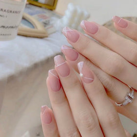 D-51 Japanese Style Silver Scattering 2024 New Design OEM Press on Nails Wholesale