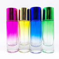Luxury Color Glass Cylinder Perfume Spray Bottle 30ml Empty with Gold Stamping Screen Printed Design and Screw Cap MegaBDM