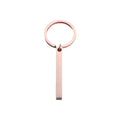 Promotion Custom Logo 3D Strip Bar Blank Keychain Stainless Steel Bar Keychain Cuboid Key Pendant