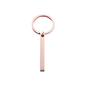 Promotion Custom Logo 3D Strip Bar Blank Keychain Stainless Steel Bar Keychain Cuboid Key Pendant