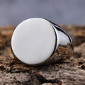 18mm Hip Hop Rapper Personalized Custom Simple Minimalistic Geometric Round Stainless Steel Finger Ring Man Women