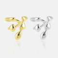 FUAMAY Fashion Simple 925 Sterling Silver Ring Irregular Geometric Multi-Layer Ring