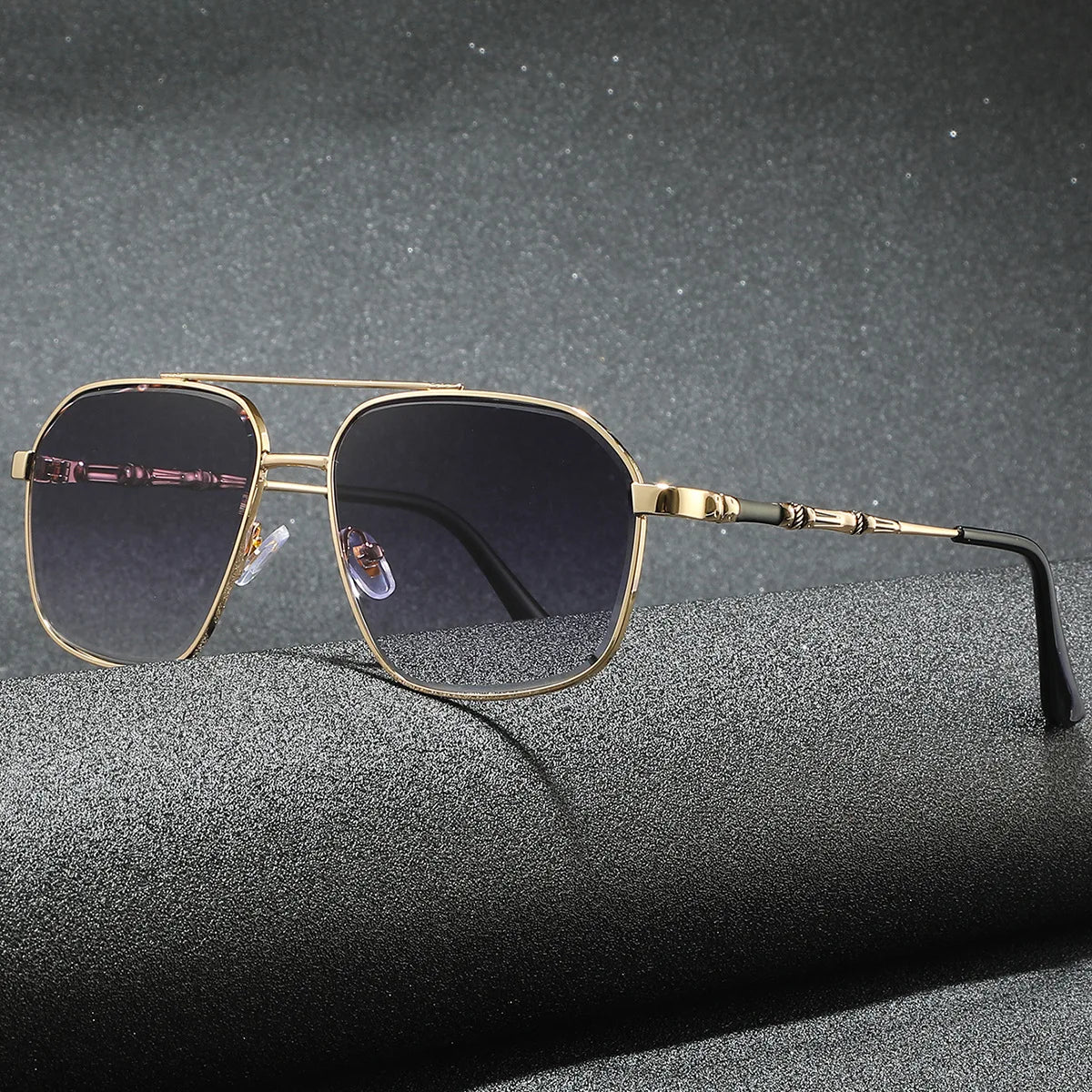 Vintage Double Frame Sunglasses Metal Frame 2025 Trendy Driving Sunglasses Women Uv400 Square Sunglasses