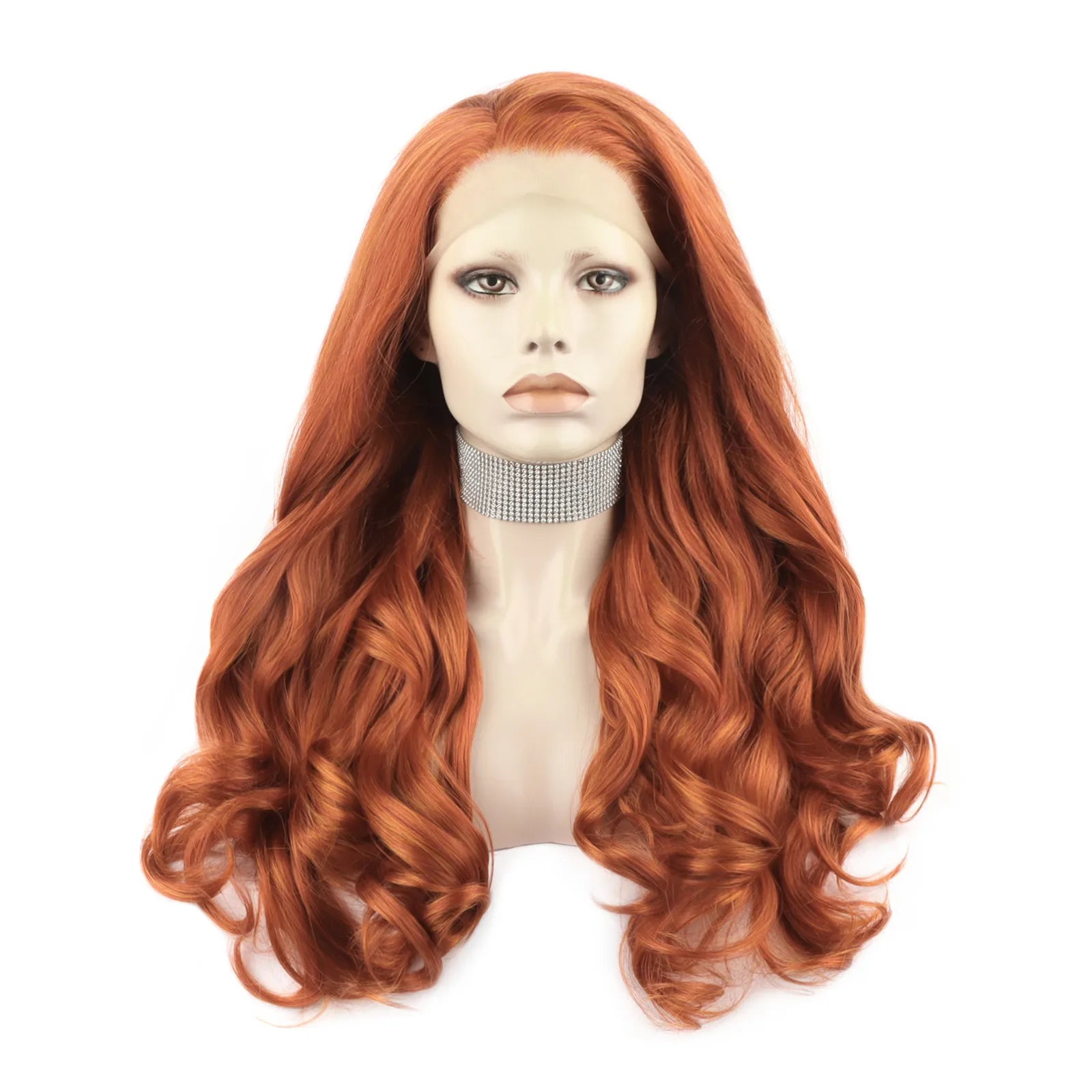 Celebrity Ginger Blonde Pre-Plucked Natural Hairline 24inch  Futura Heat Resistant Swiss Lace Heat Resistant Synthetic Hair Wigs