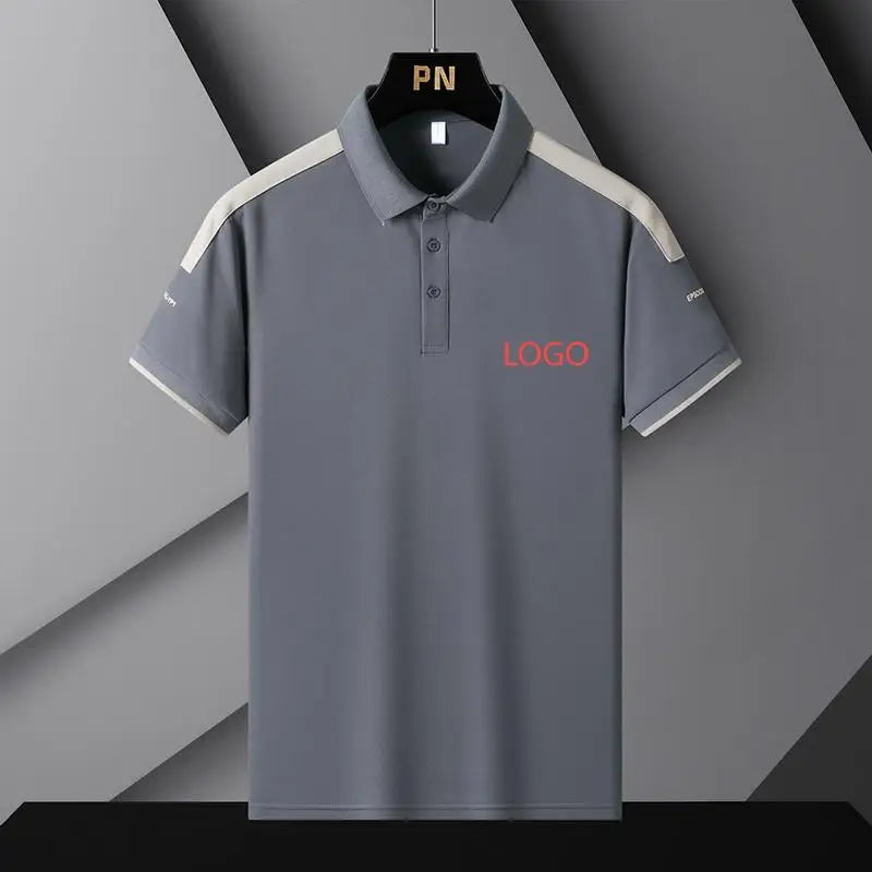 Men's Ice Feel Pique for Polo Shirt Embroidered Design New Summer Trendy Short Sleeves Breathable Men's T-shirts Polo