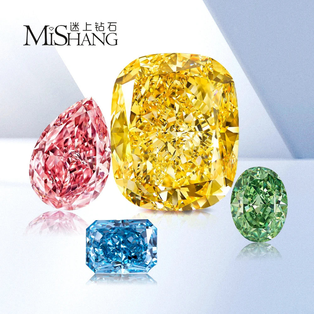 Diamond Factory IGI Certificate HPHT CVD Lab Grown Diamond Radiant Heart Oval Fancy Intense Color Lab Diamond