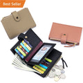 Women's Large Capacity Short Wallet New Genuine Cowhide Multi-Functional Passport Bag with Multi-Card Slots Card Holders