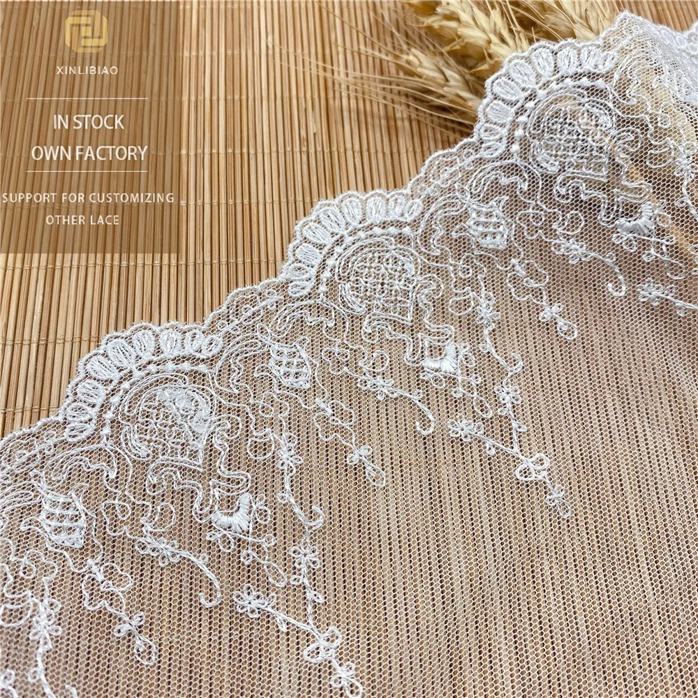 Polyester Mesh Embroidery Lace Source Factory Wholesale Clothing Lace Decoration Fashion Mesh Lace