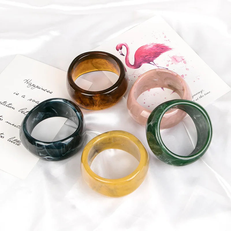 KUACHI Wholesale Custom Resin Bracelet Bangle European and American Fashion Irregular Wide Acrylic Bangles Jewelry Women