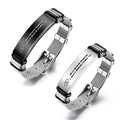 Men's Titanium Stainless Steel Personalized Wristband Silicone Engraving Armband for Boy Bracelet Morse Code Couple Watchband