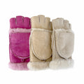 Sample Support 2026 Hot Sale Fashion Hand-sewing Soft Wool Lined Sheepskin Fur Women Winter Warm Double Face Sheepskin Gloves