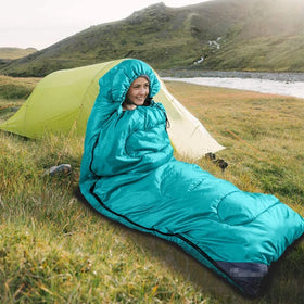 WOQI Outdoor Gear Camping Adult Sleeping Bag with Compression Sack Comfort for 3 Seasons