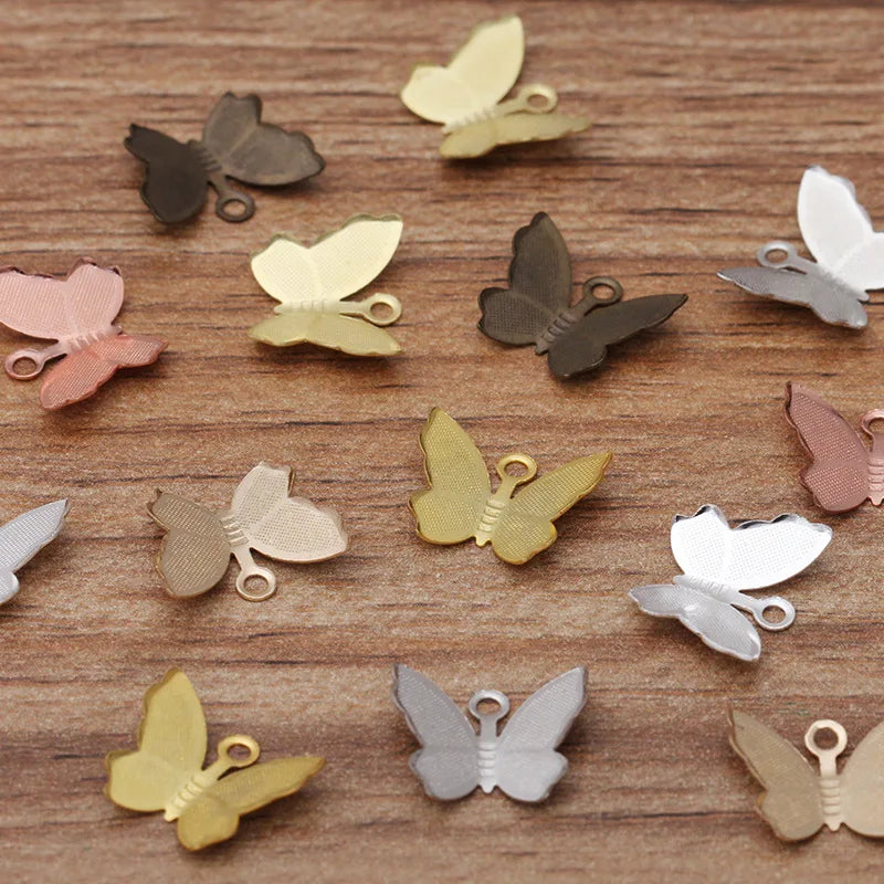 Jewelry Findings Gold Plated Metal butterfly Charm Pendant Jewelry Making DIY Jewelry Making Accessories