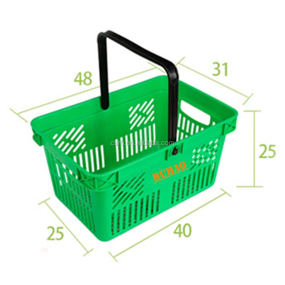 28L 480*310*250mm Good Quality Plastic Basket for Supermarket Shopping