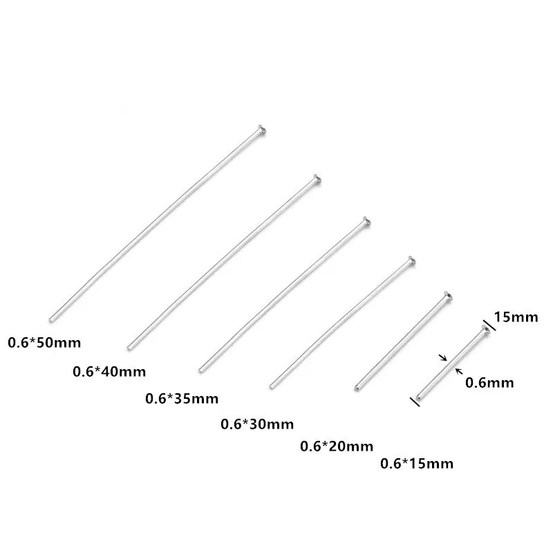 Custom 300Pcs/bag Stainless Steel Silver Plated Ball Head Pin Headpin  for Jewelry Findings Making Accessories