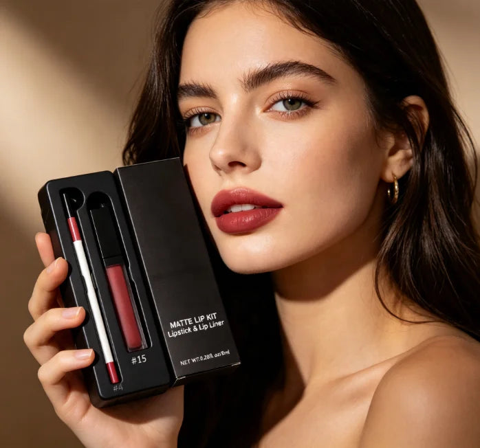 Velvety Nude Long-Lasting Lip Gloss Makeup Gift Set - Waterproof & High Pigment Lips Kit for Daily Wear and Gifting