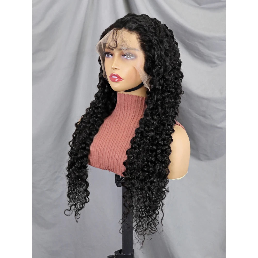 Best Quality Virgin Hair Water Wave Hair Natural Color 30 in Lace Frontal Wig