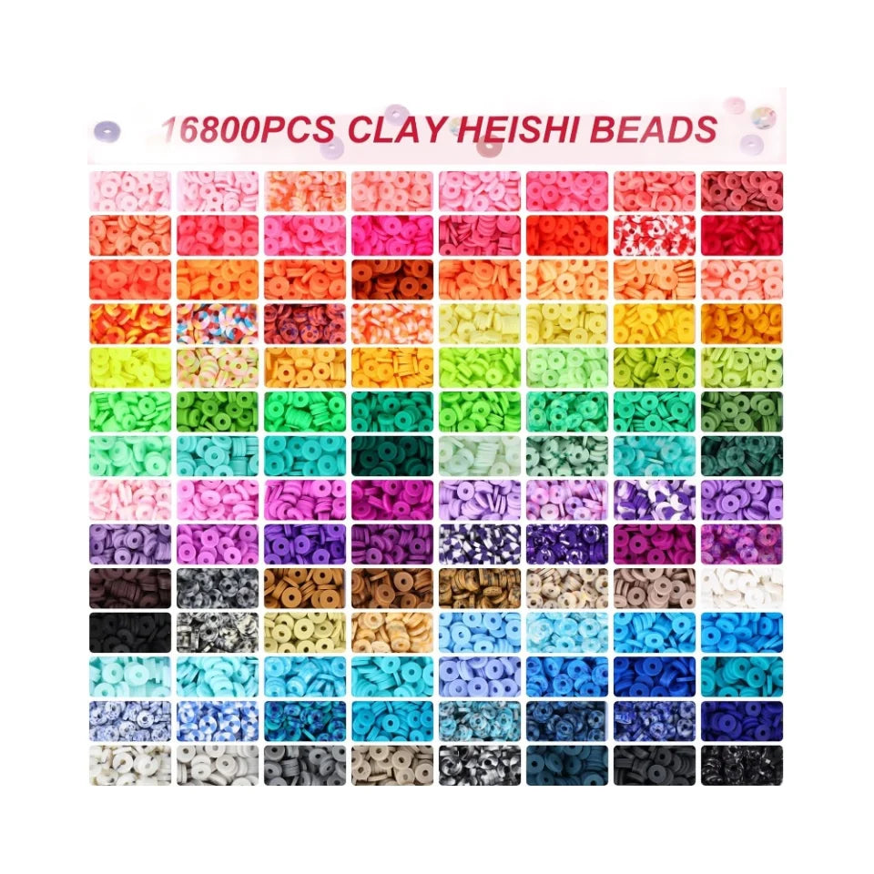 Hot Selling 112 Color 16800 Mixed Color Flat Circular Polymer Clay Beads DIY Bracelet Necklace Handmade Jewelry Set Box