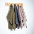 Army Green Organic Eco Friendly Sustainable Linen Sea Bath Hand Towel Waffle 100% Linen Waffle Bath Towel