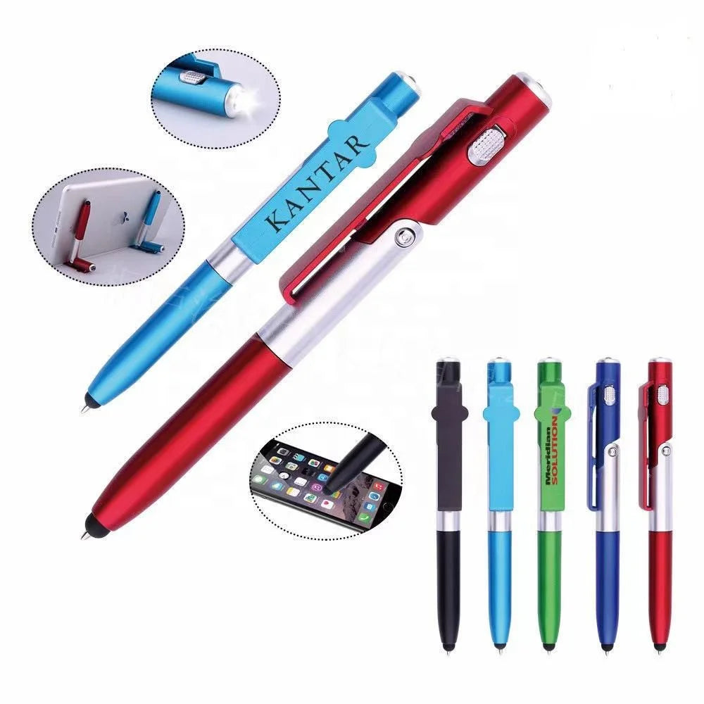 2021 Promotional 4 in 1 Led Light Touch Screen Stylus Pen with Phone Holder