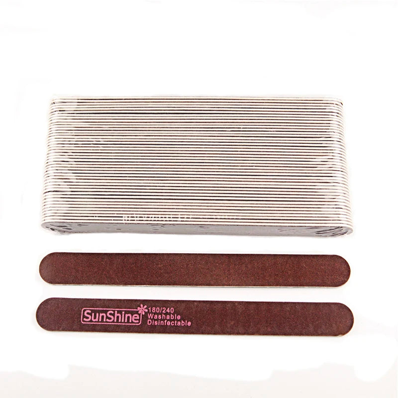 Nail Tool Professional Manicure Pedicure Art Tools Custom Logo Double-Sided Set 180/240 Grit Wood Nail File