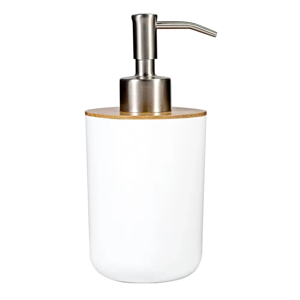 Dainty Factory Plastic Foldable  Bathroom Accessories Set Complete Bath Accessory Set with Bamboo Lid Soap Dispenser