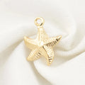 Cute Jewelry Findings 14K Solid Gold Filled Starfish Charm Pendant With Single Loop for DIY Bracelet Necklace Jewelry Making