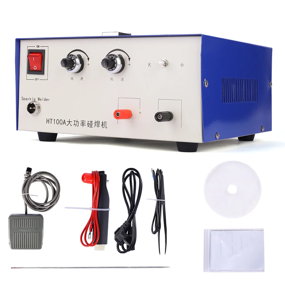 DIY Jewelry Tools Equipment 100A Pulse Spot Welder Gold SilverJewlery Earrings Coil Interface Soldering Spot Welding Machine