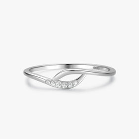 Ailmay Genuine 925 Sterling Silver Jewelry Elegant Sparkle CZ Interwoven Ring for Women Minimalist Fine Jewelry New Style
