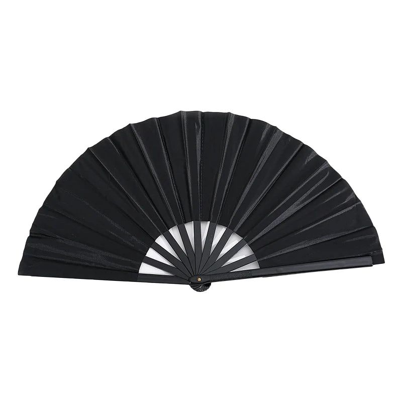 Custom Printed 33cm Large Folding Bamboo Handheld Fan Loud Clack Traditional Style Fans for Rave Festivals Parties Sublimation