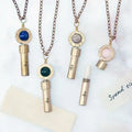 GT New Arrival Natural Stone Bead Stainless Steel Pendant Necklace Open Secret Message Necklace for Couple Friendship Gift