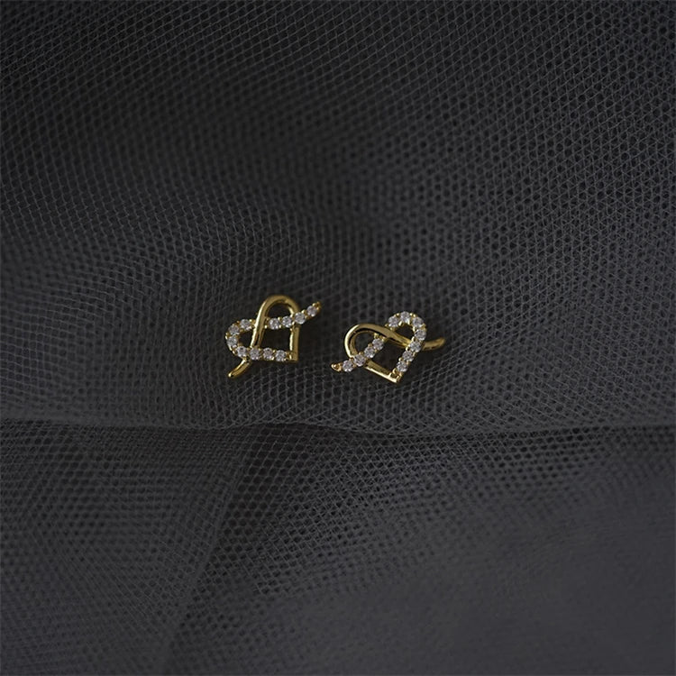 Minimalist Earring Gold Color Knot Heart Stud Earrings for Girls