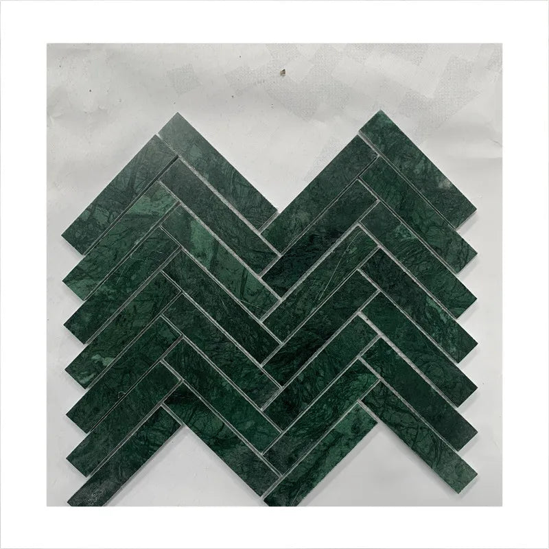 Modern Herringbone Parquet Natural Mosaic Marble Wall Tiles for Interior Wall Bathroom Kitchen