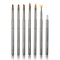 NEW 2021 Customized NylonHair Poly Gel Nail Set Travel Metal Sliver Handle  Painting UV Gel Liner Nail Brush Set