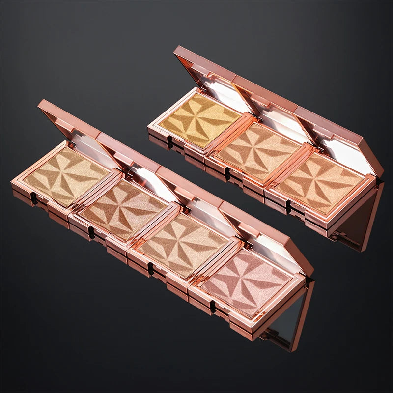 Custom Logo 7 Colors Face Highlighter Palette Bronzer Contouring Brighten Makeup Shadow Blush Powder Shimmer Shine HighLighter
